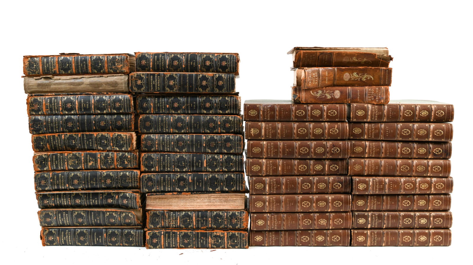 GROUPING OF ANTIQUE LEATHER BOUND BOOKS (1 of 11)