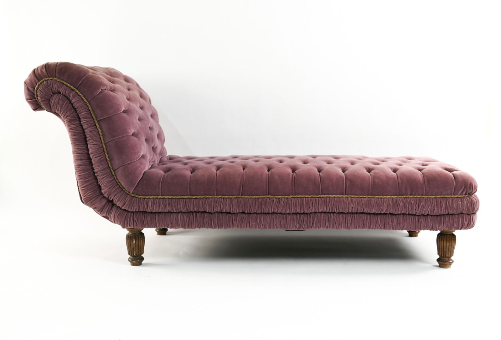 PURPLE TUFTED UPHOLSTERED CHAISE LOUNGE (1 of 12)
