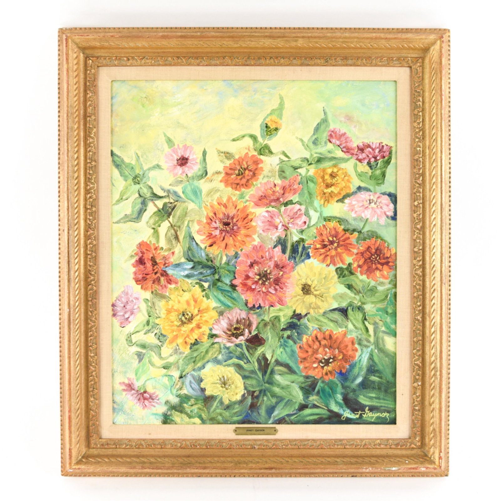 JANET GAYNOR (1906 - 1984) FLORAL O/C (1 of 11)