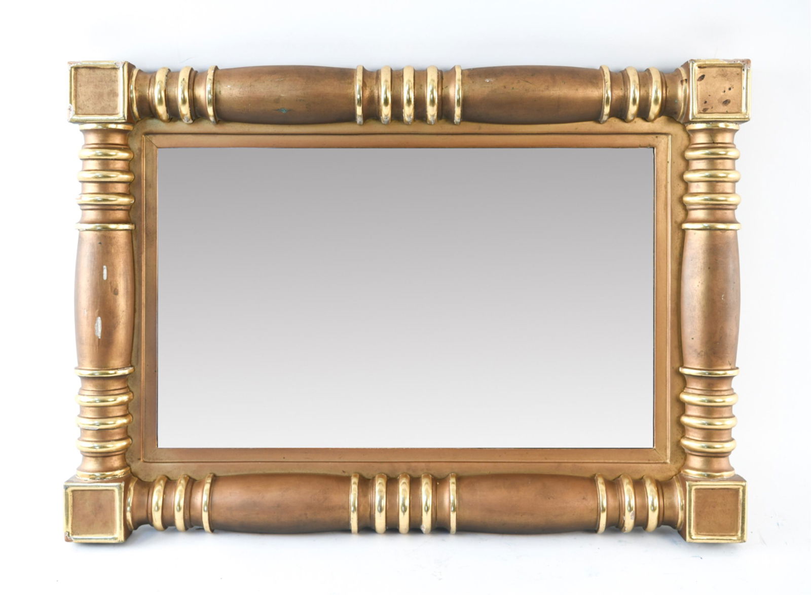 19TH C. AMERICAN FEDERAL GILDED & PAINTED MIRROR (1 of 9)