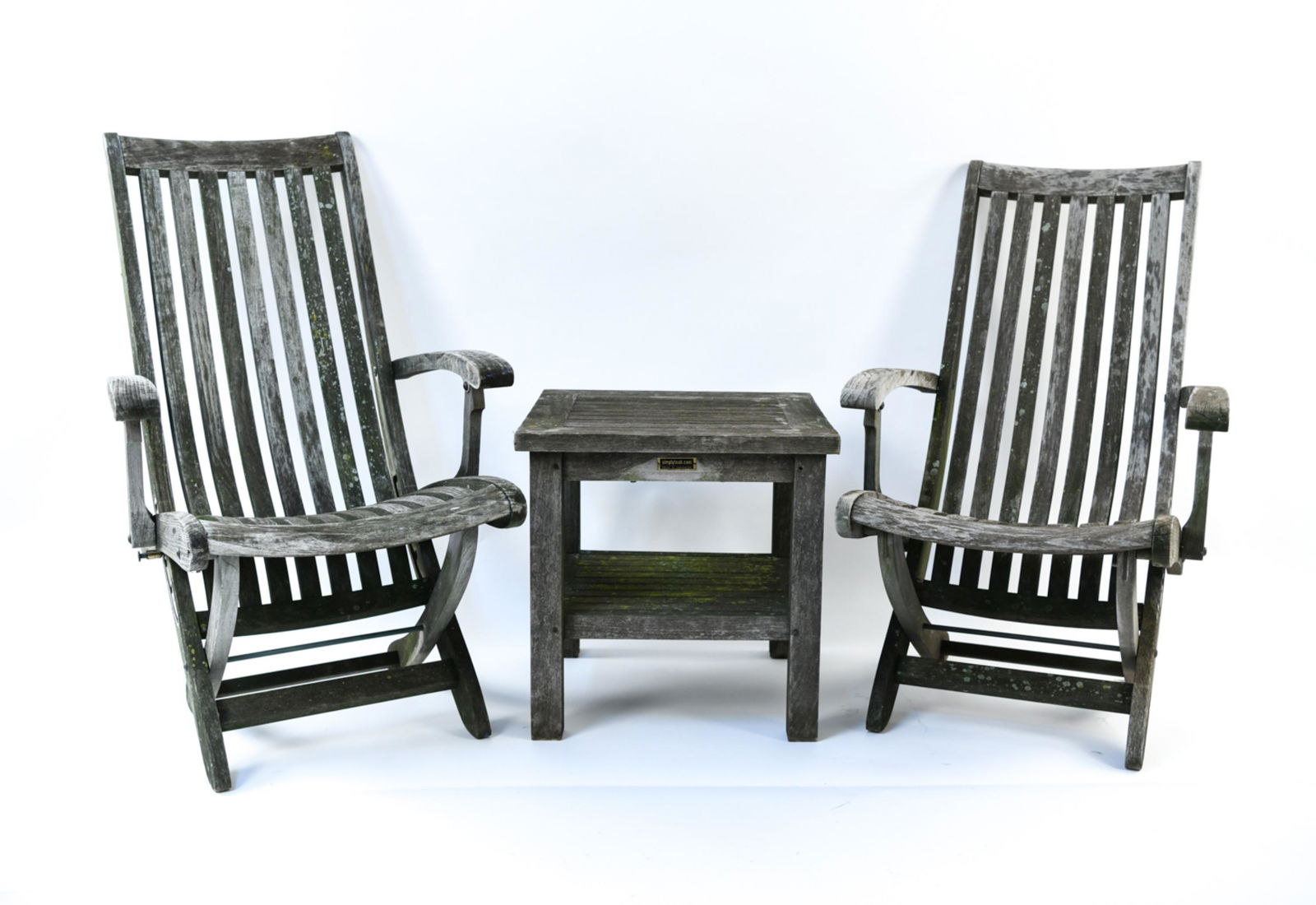SIMPLY TEAK FOLDING LOUNGE CHAIRS AND TABLE (1 of 17)