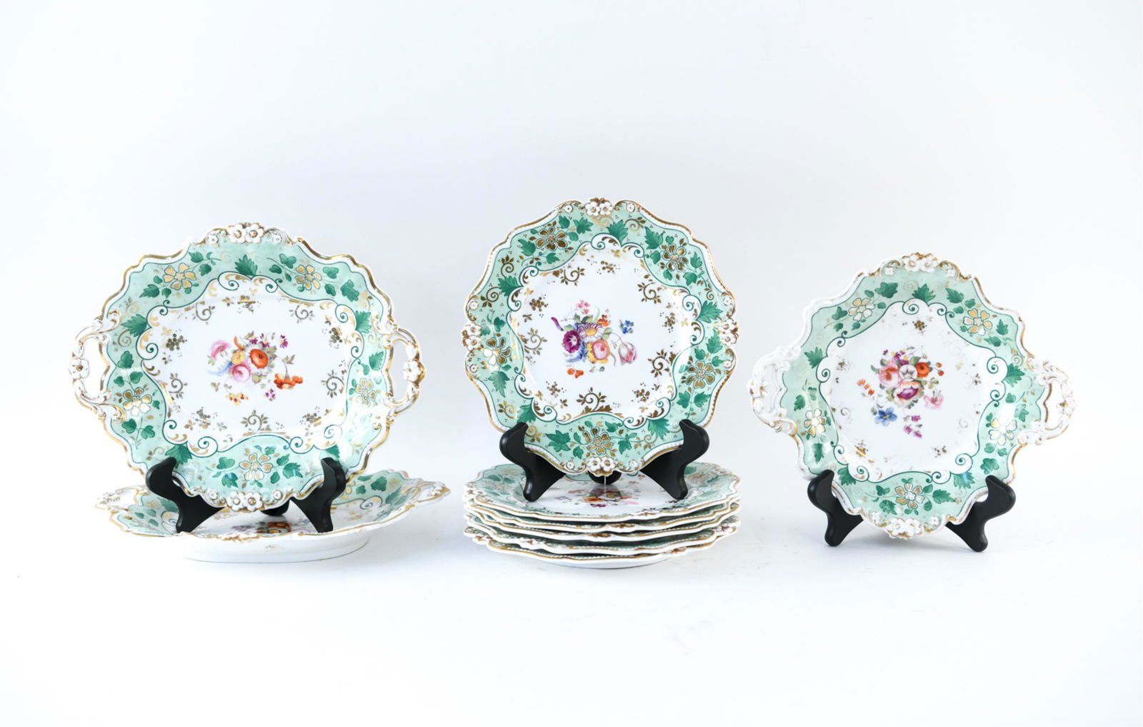 19TH C. HAND PAINTED & GILDED PORCELAIN GROUPING (1 of 12)
