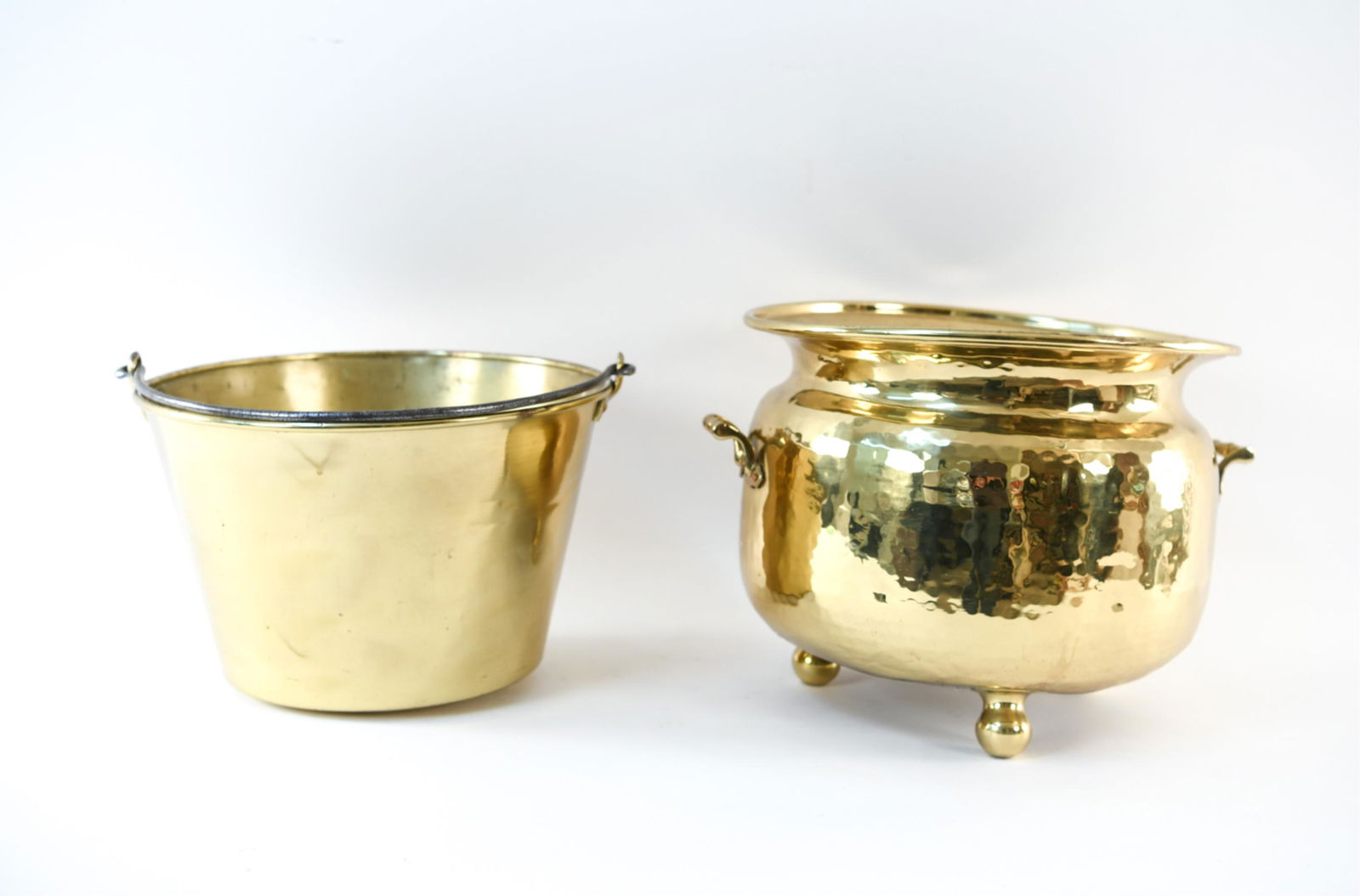 (2) BRASS KINDLING BUCKETS (1 of 9)