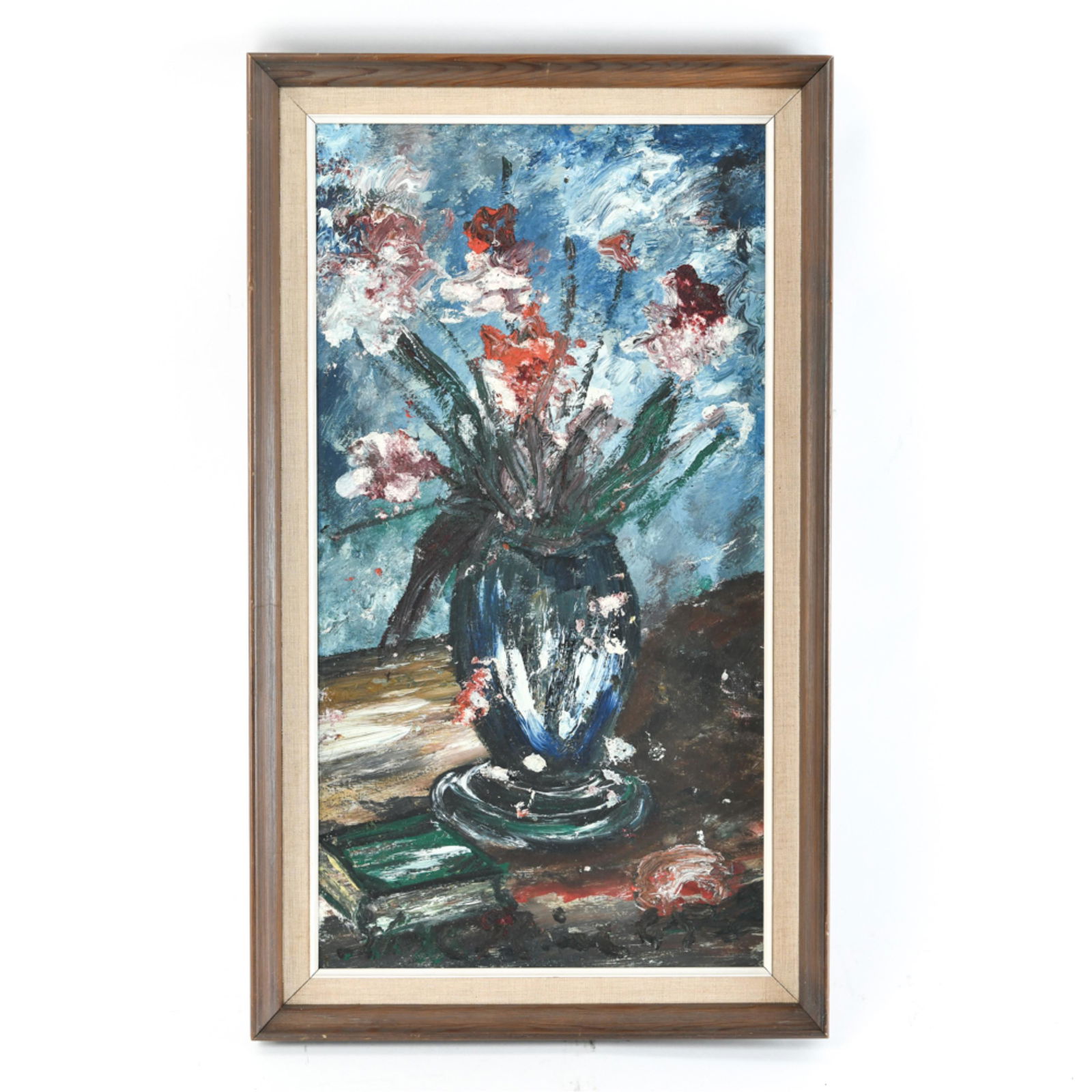 DANISH OIL ON MASONITE STILL LIFE FLOWERS (1 of 7)