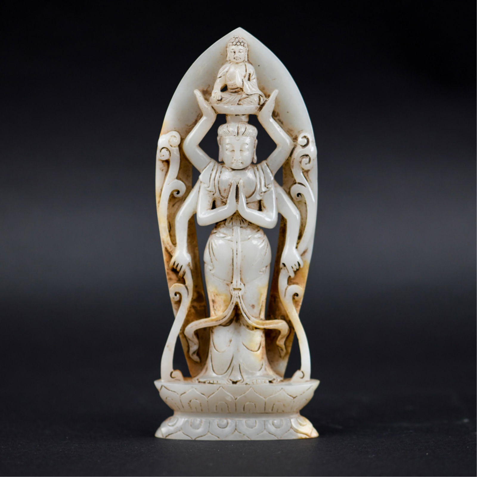 CHINESE JADE MULTI HANDED BUDDHA CARVING (1 of 20)