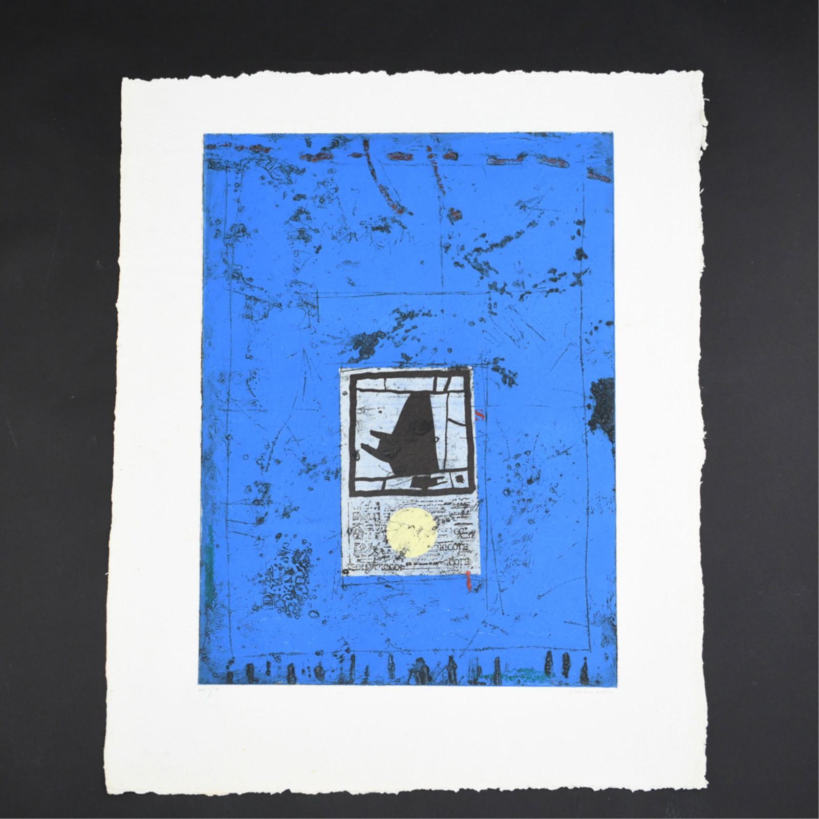 JAMES COIGNARD (FRENCH 1925-2008): Editioned and signed in pencil, HC 1/10. Carborundum etching. Dimensions: (Overall) H 47.75" x W 39" Condition: Slight curling to some corners including a 1.5" tear to lower right corner. Some light s