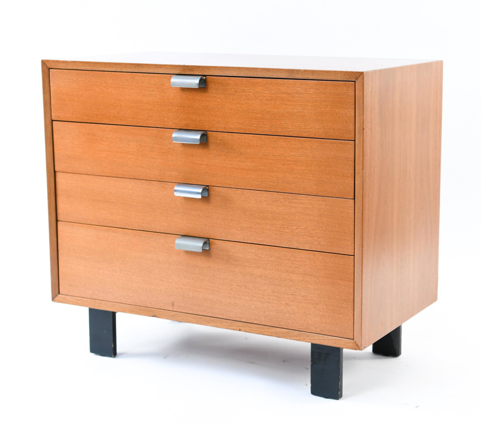 GEORGE NELSON FOR HERMAN MILLER DRESSER VANITY: Dimensions: H 30" x W 34" x D 18.5" Condition: Few small dings to edges. Very light surface wear.