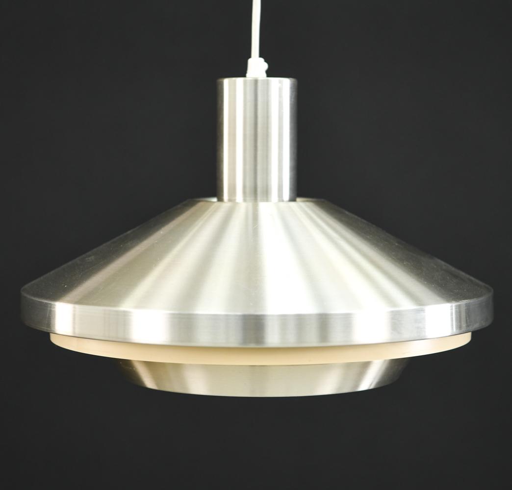 ATTR. LYFA 1970S DANISH PENDANT LIGHT: Dimensions: (Pendant) H 9.25" x Dia. 13.5" Condition: Light surface scuffs and rubs. Not tested. H110
