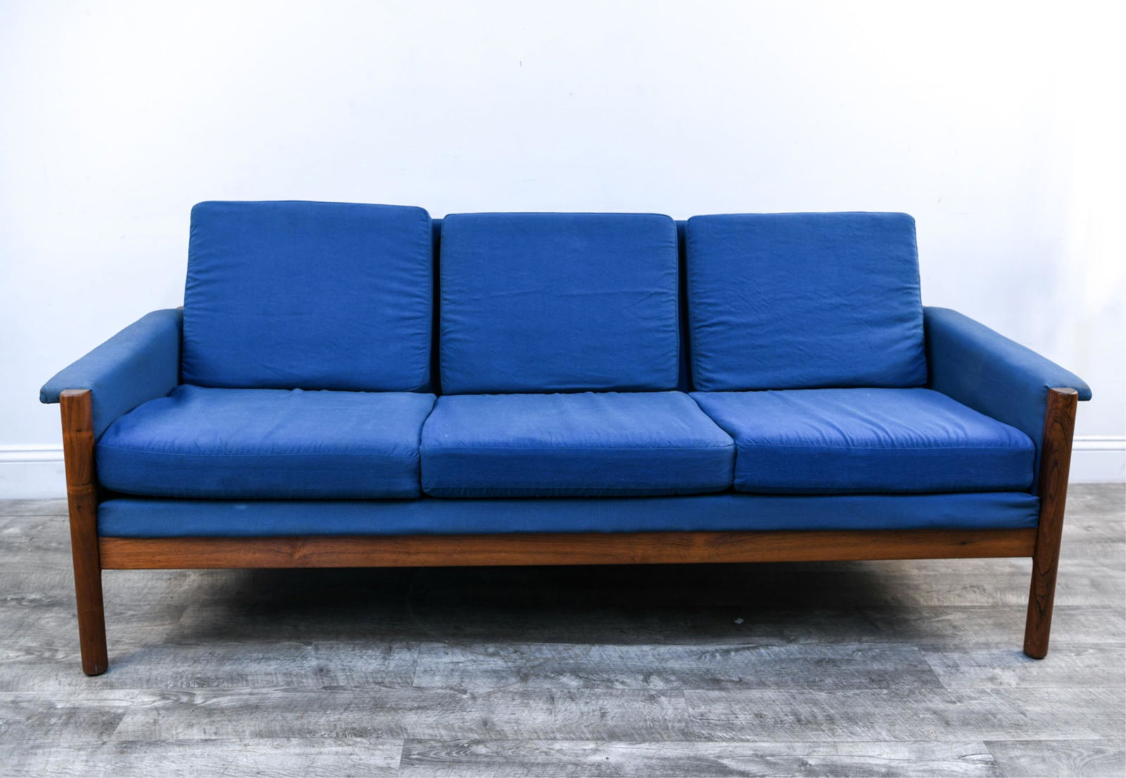 DANISH MID-CENTURY ROSEOOD THREE SEAT SOFA (1 of 12)