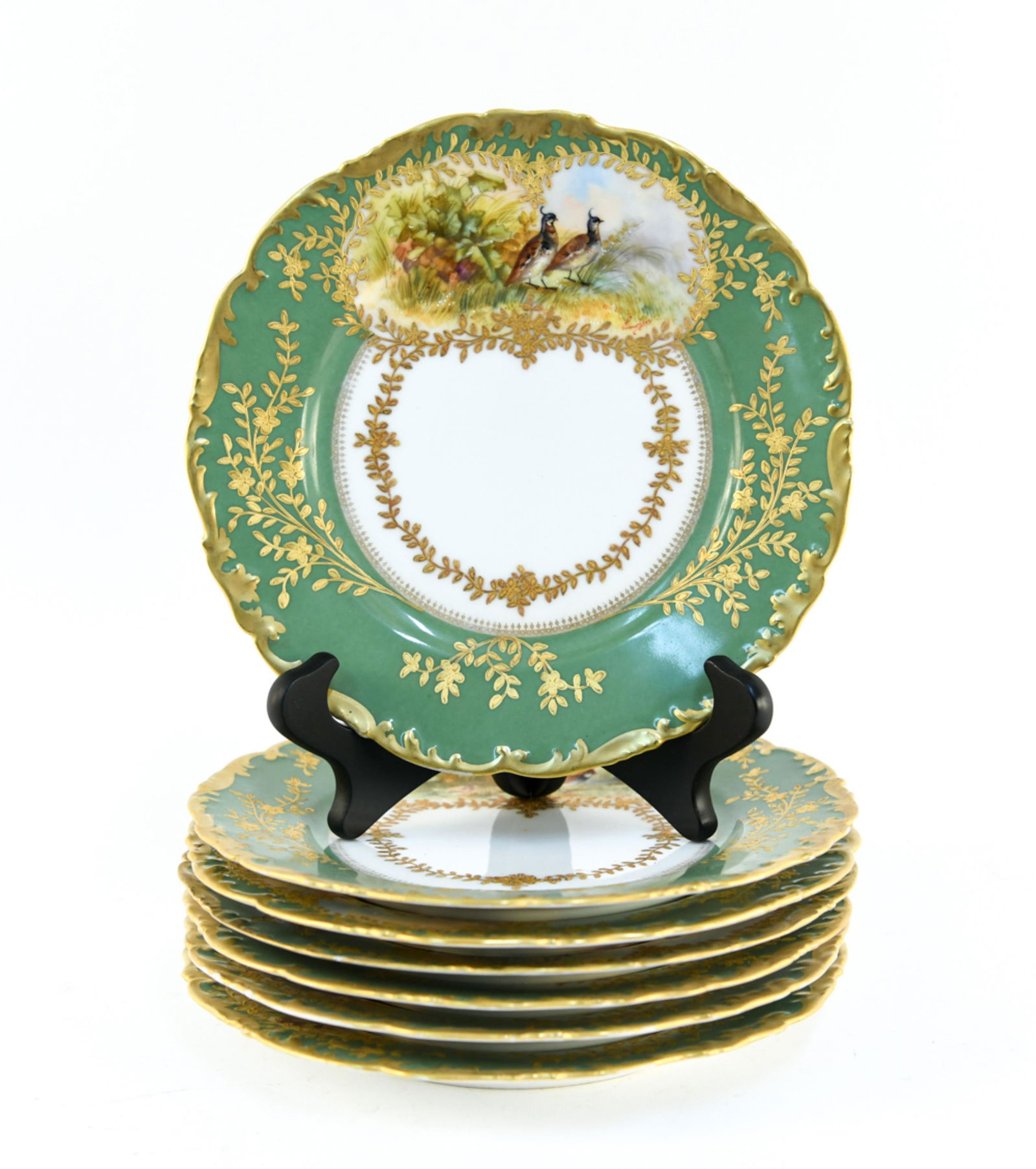 (7) LIMOGES PICTORIAL PORCELAIN PLATES (1 of 12)