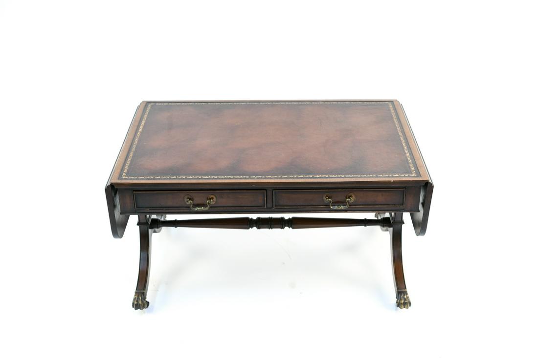 LEATHER TOP DROP LEAF COFFEE TABLE (1 of 10)