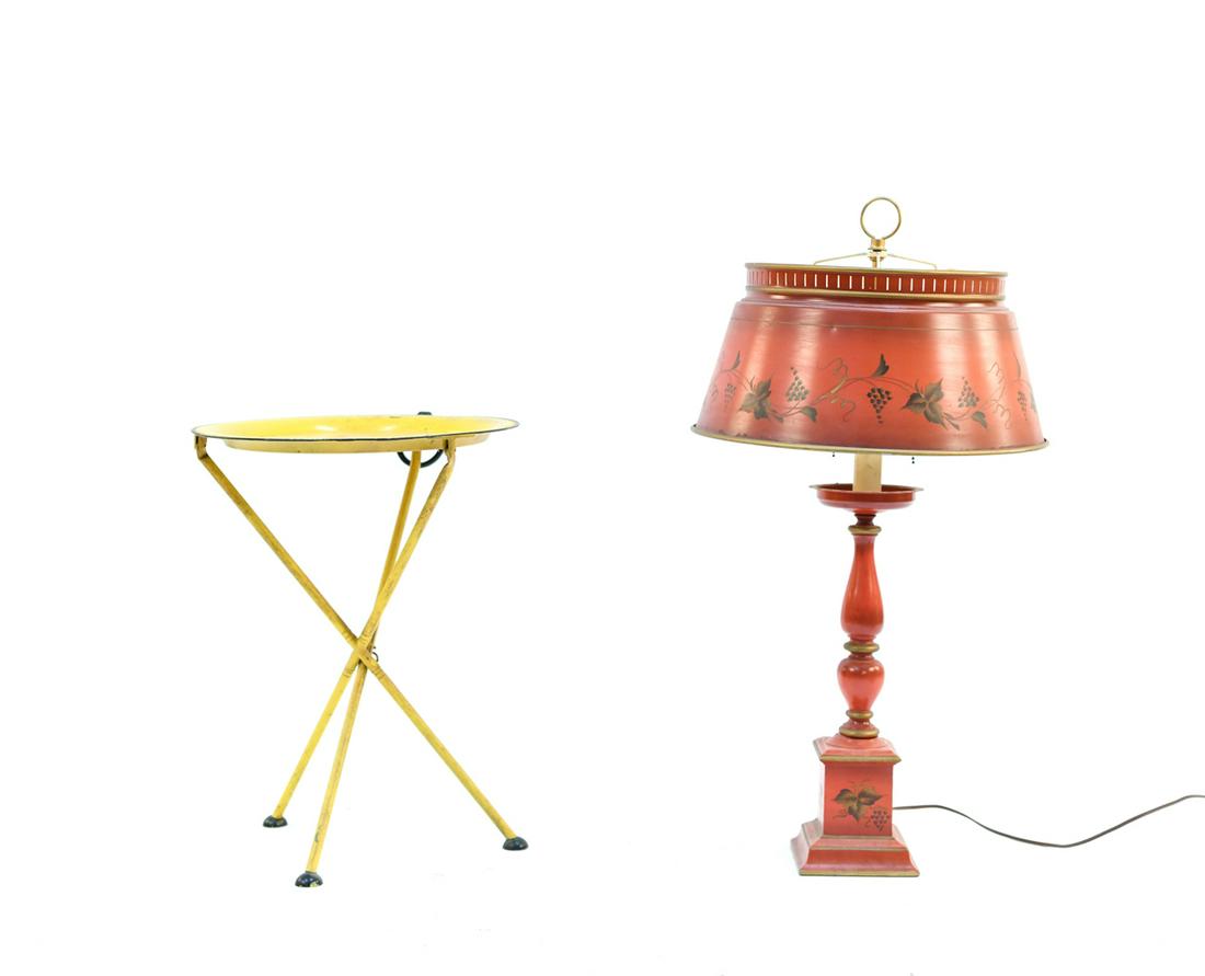 TOLE METAL LAMP & TABLE GROUPING (1 of 9)