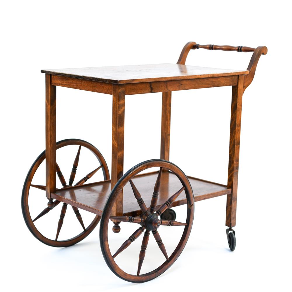 19TH C. MAHOGANY TEA CART (1 of 8)