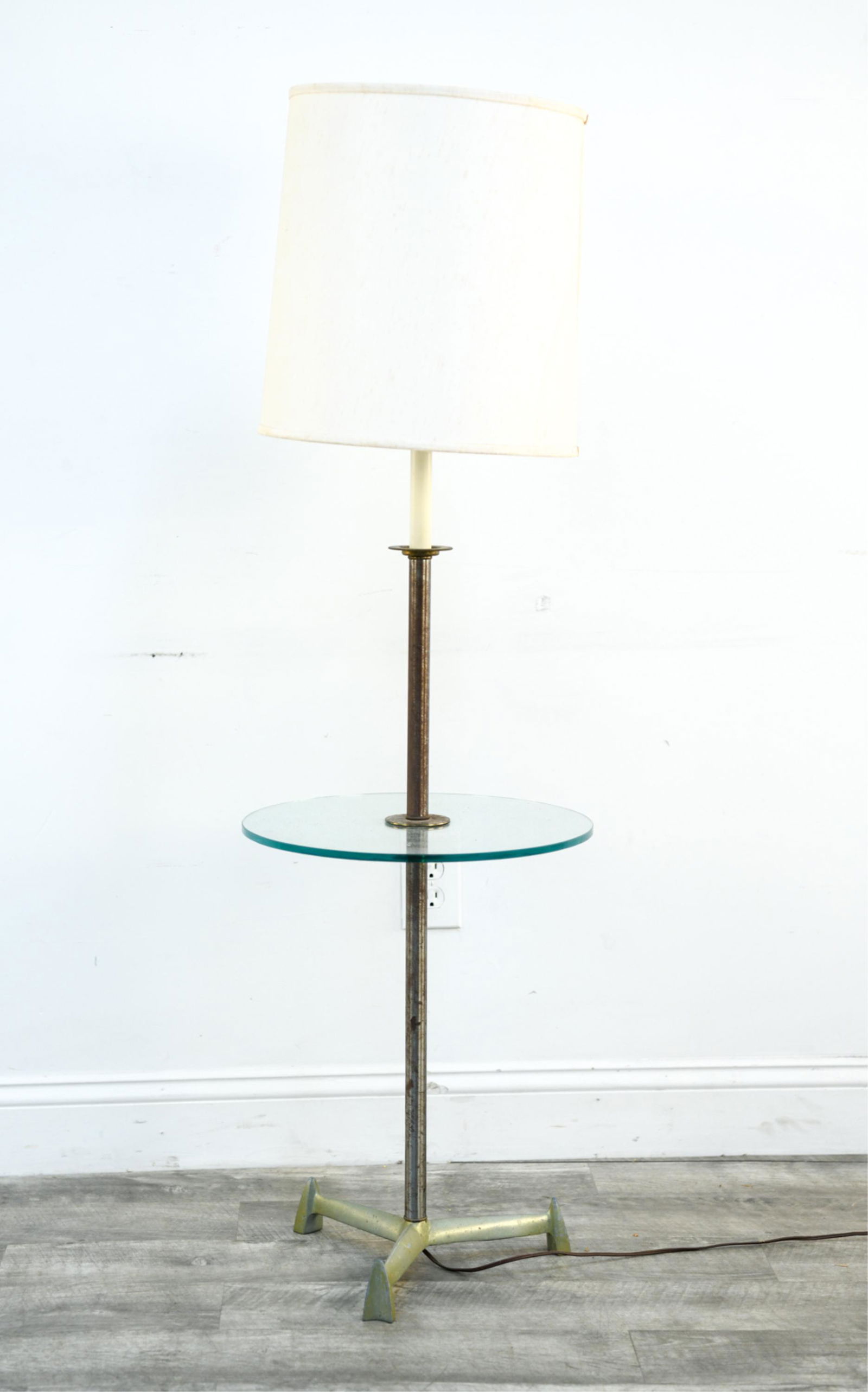 MID-CENTURY GLASS SHELF TABLE FLOOR LAMP (1 of 7)