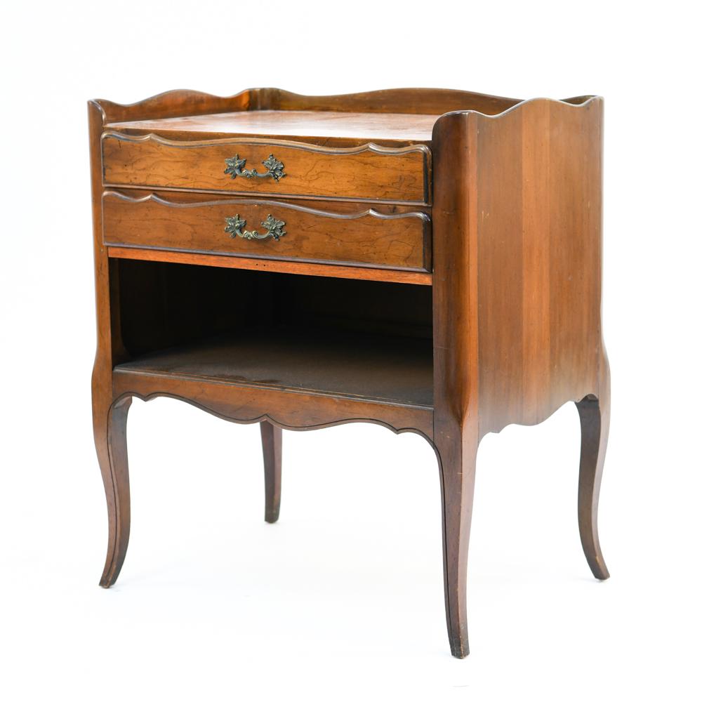 TWO DRAWER FRENCH STYLE SIDE TABLE (1 of 10)