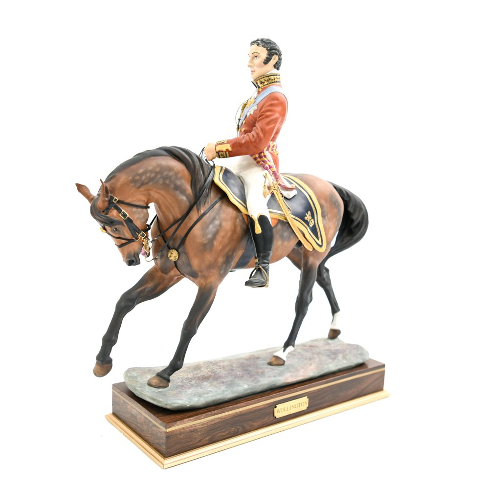 WORCESTER ROYAL PORCELAIN DUKE OF WELLINGTON: Dimensions: (Overall) H 17" x W 16" x D 5.5" Condition: Fracture visible to underbelly of horse.