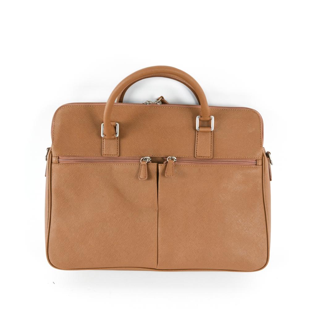 BELARNO BROWN HANDBAG: With dust bag. Dimensions: H 10.25" x W 15" x D 3.5" Condition: New, no issues to note.