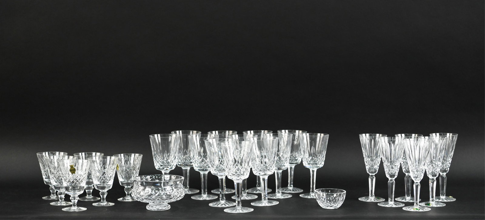GROUPING OF CRYSTAL INCLUDING WATERFORD: And Webb Corbett. All signed and marked. Dimensions: Largest: H 7" x Dia: 3" Condition: Showing light signs of use.