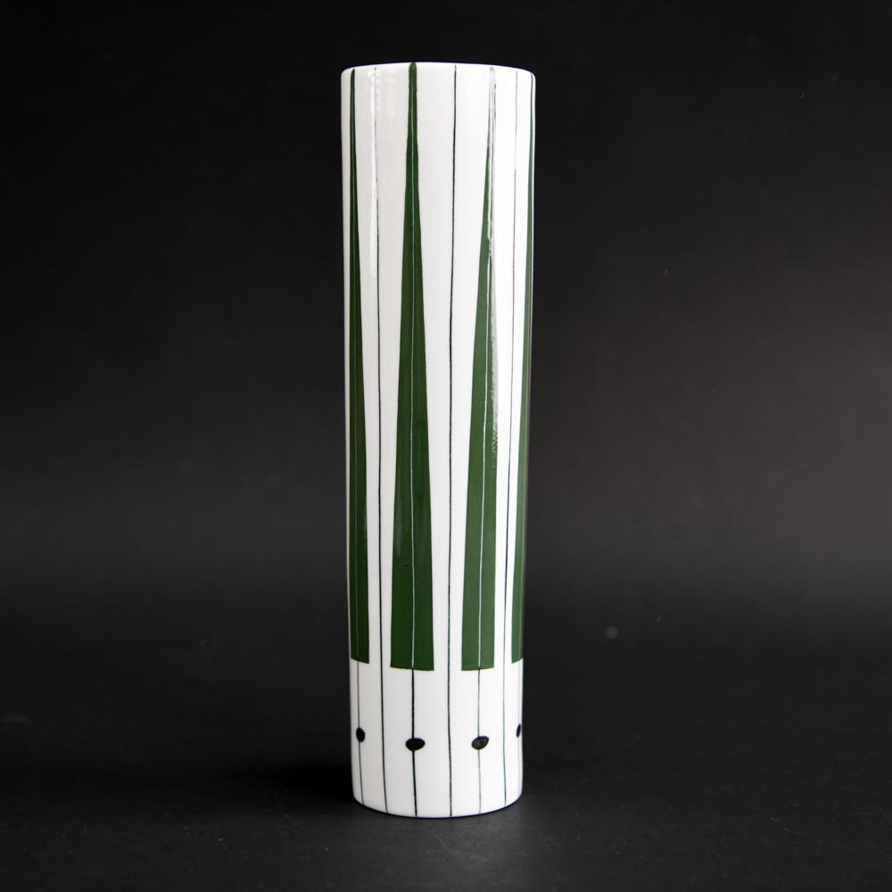 UPSALA EKEBY KARLSKRONA SWEDEN PORCELAIN VASE: Marked on base. Dimensions: H 10" x D 2.75" Condition: No issues to note.