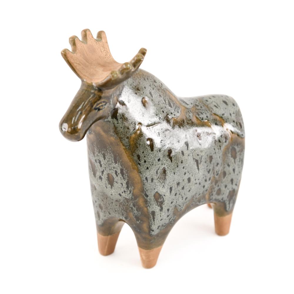 CERAMIC MOOSE: Unsigned. Dimensions: H 10.25" x W 9.25" x D 3" Condition: No issues to note.