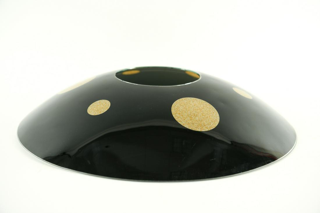 MODERNIST GLASS LAMP / CEILING FIXTURE SHADE: Marked: GILL LS 638 Dimensions: H 4" x Diam 20" Condition: A few light surface marks.