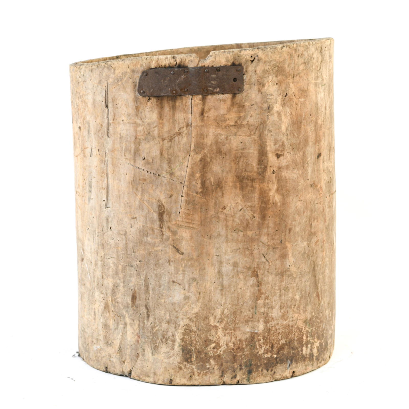 MASSIVE 18TH C. HOLLOW TRUNK BARREL W/ OLD REPAIR (1 of 11)