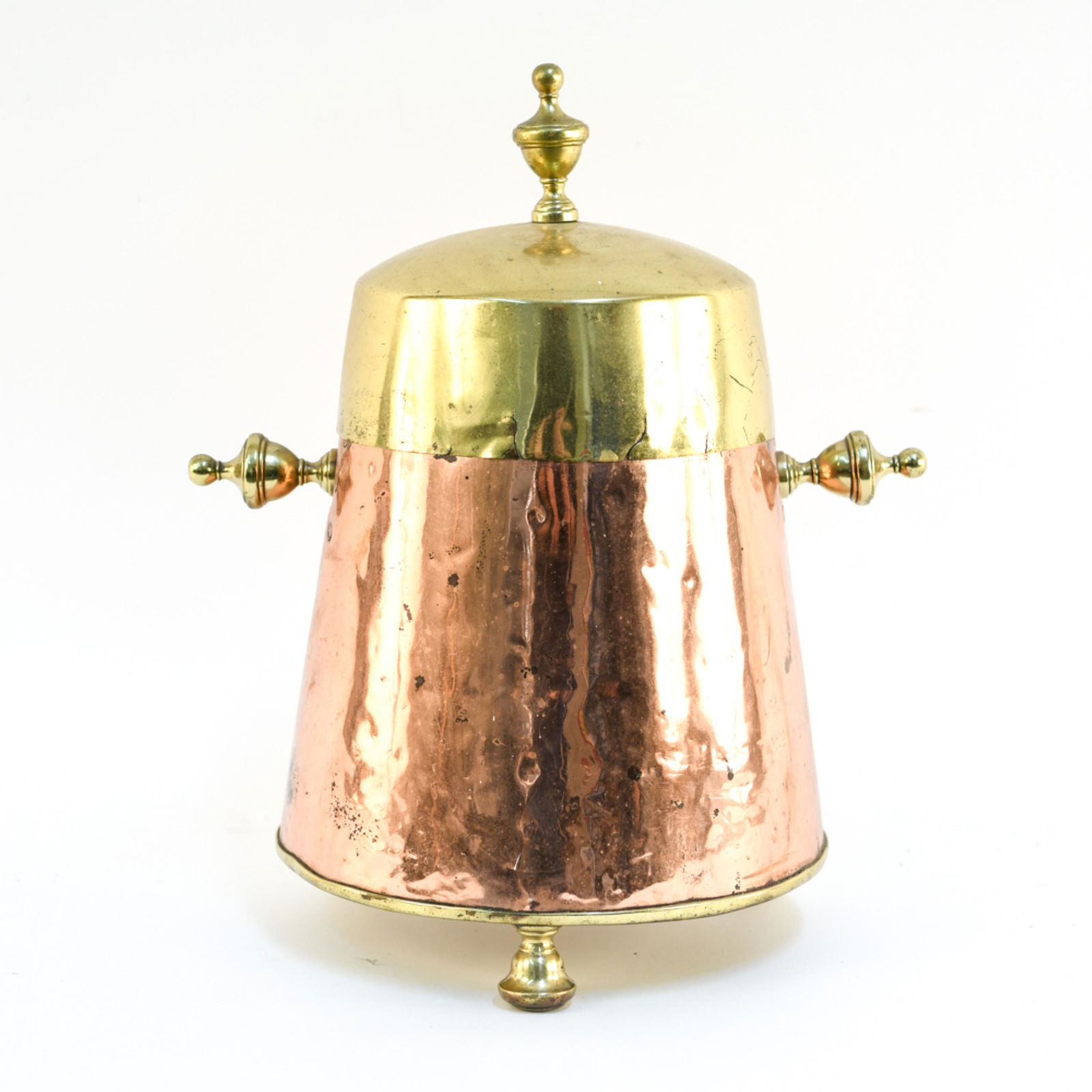 19TH C. DUTCH BRASS & COPPER COAL SCUTTLE (1 of 13)