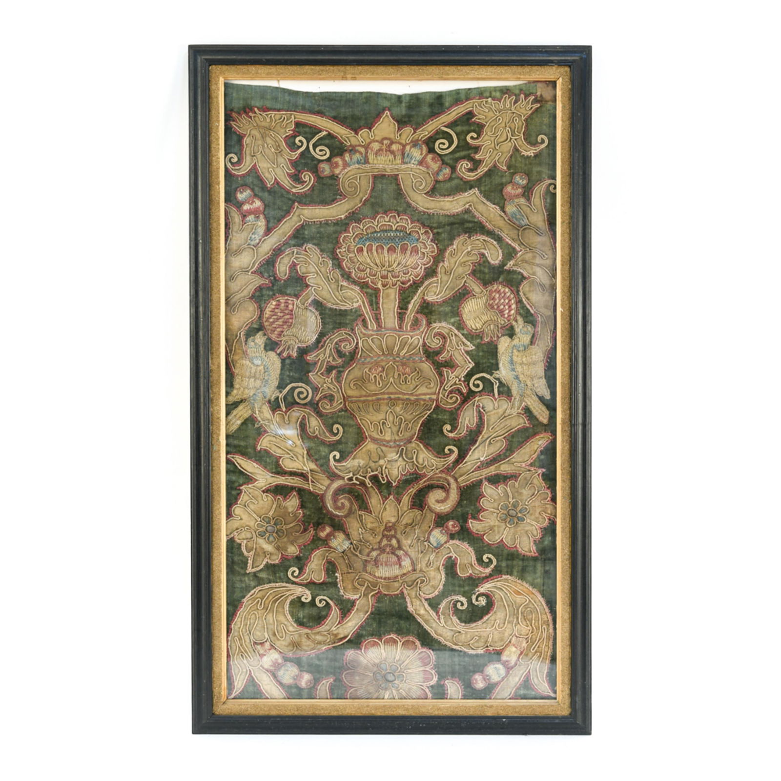 18TH / 19TH CENTURY SILK EMBROIDERY ON VELVET (1 of 8)