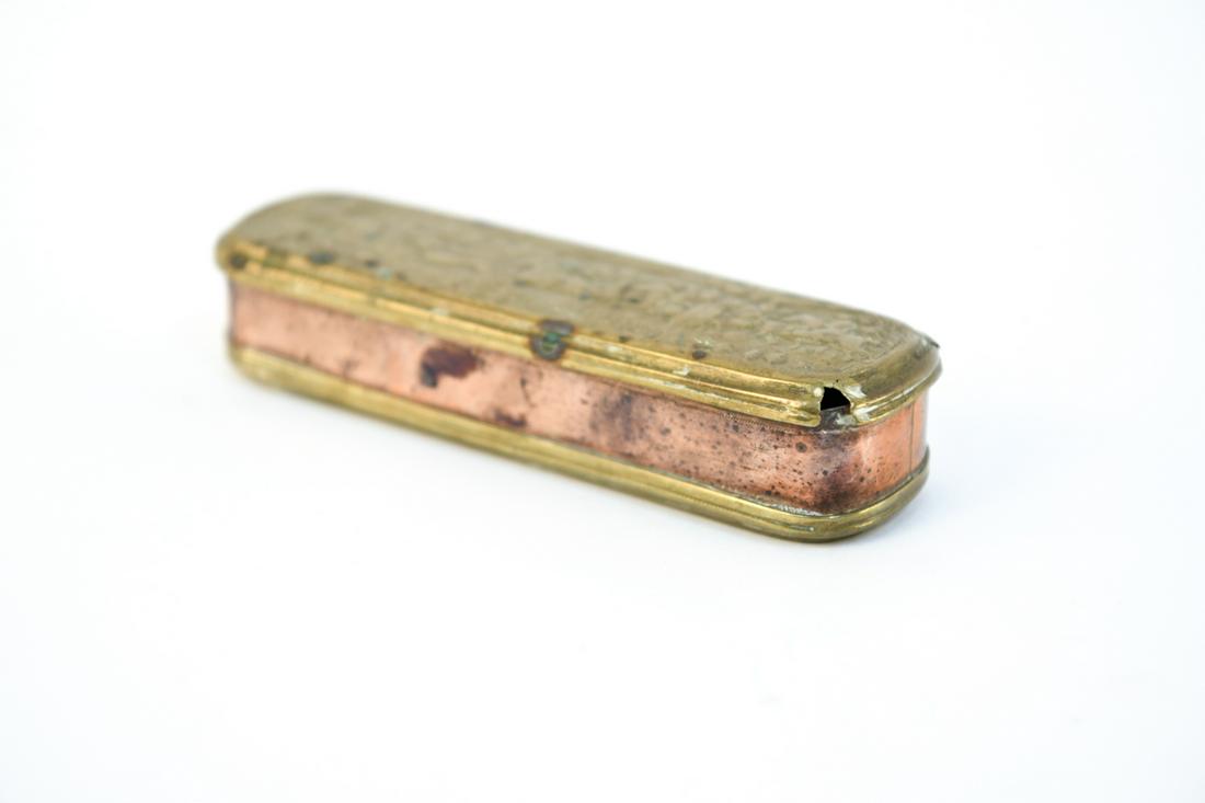 18TH C. BRASS & COPPER TOBACCO BOX (1 of 11)