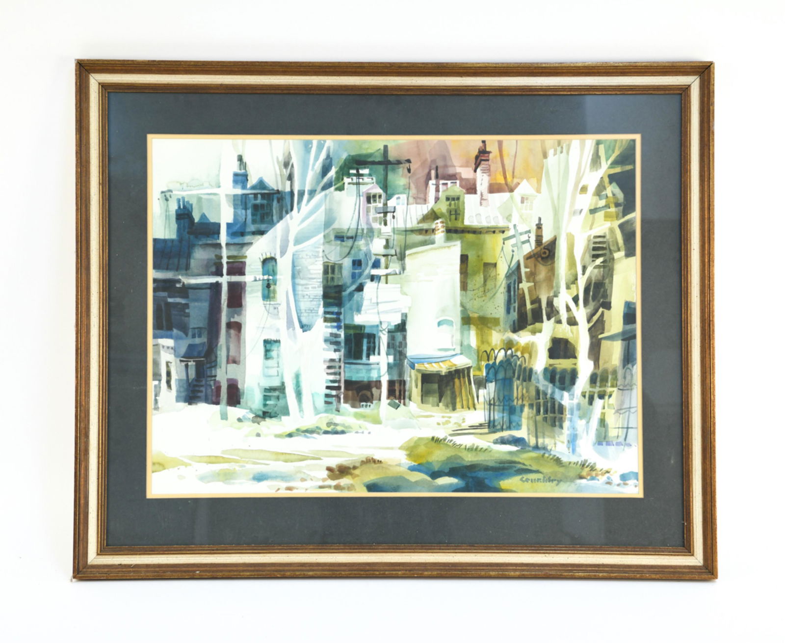 MODERNIST WATERCOLOR OF ALBANY, NY SIGNED (1 of 11)