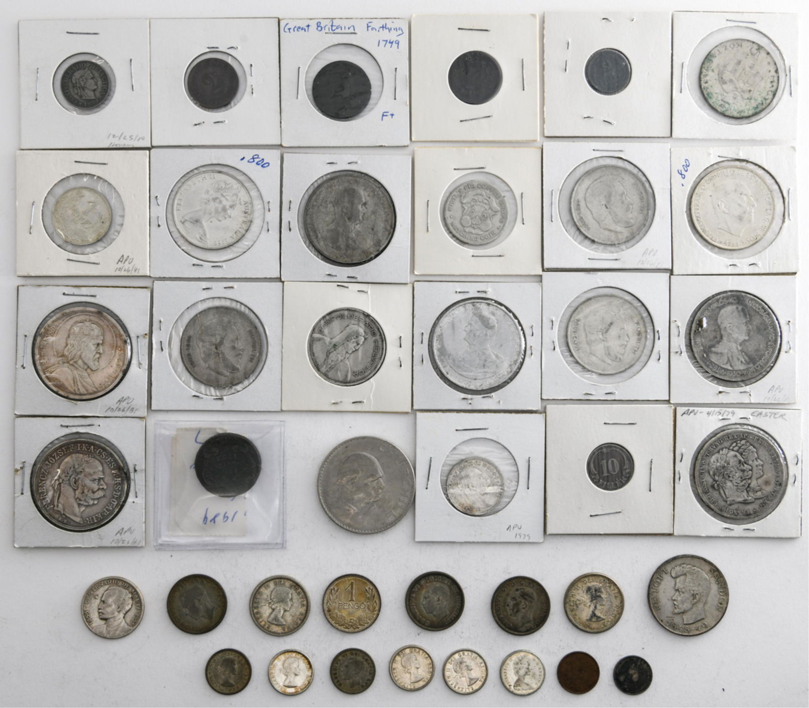 QUANTITY FOREIGN COINS INCLUDING SILVER (1 of 13)