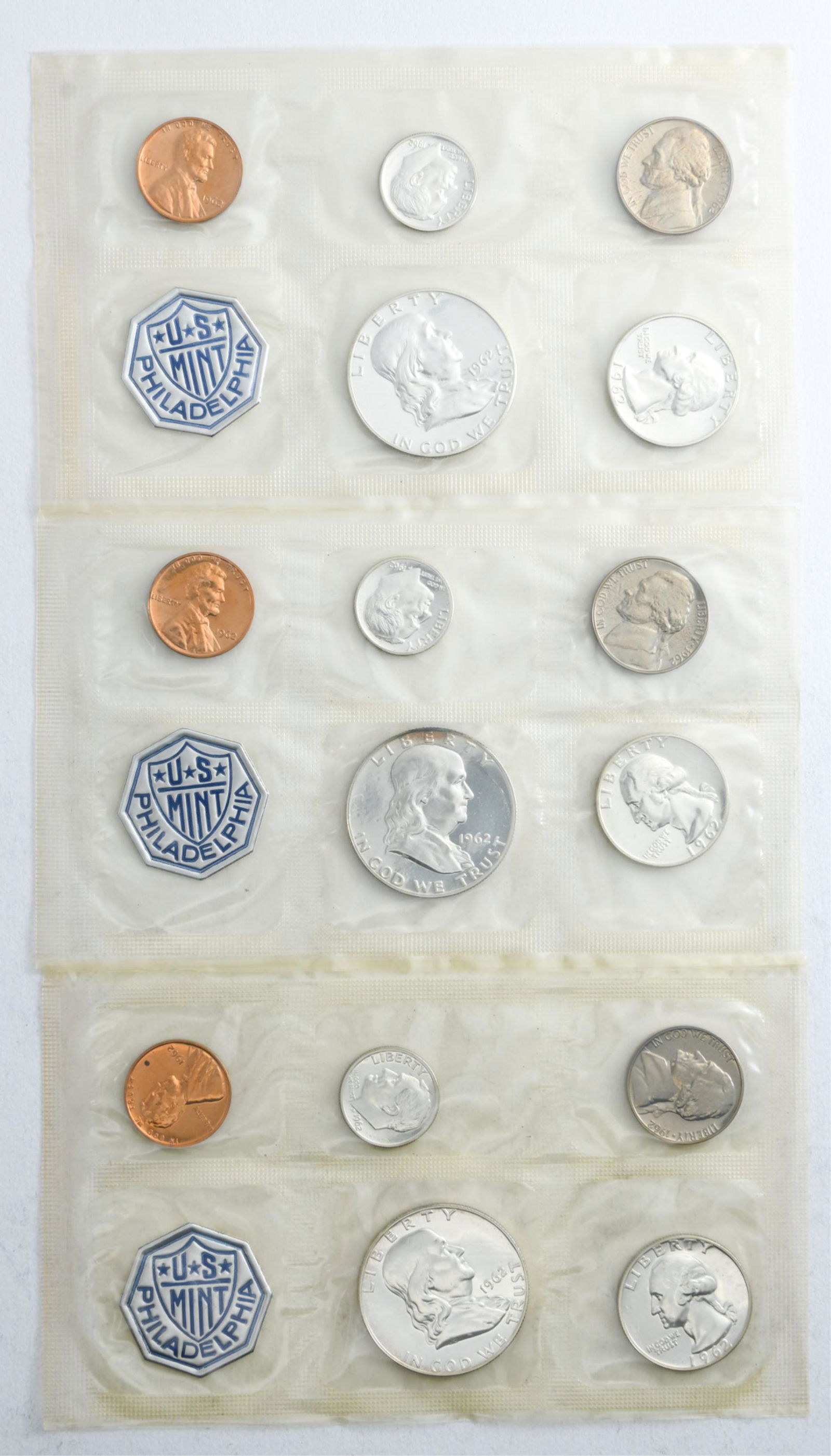 (3) 1962 - P MINT SETS (1 of 8)