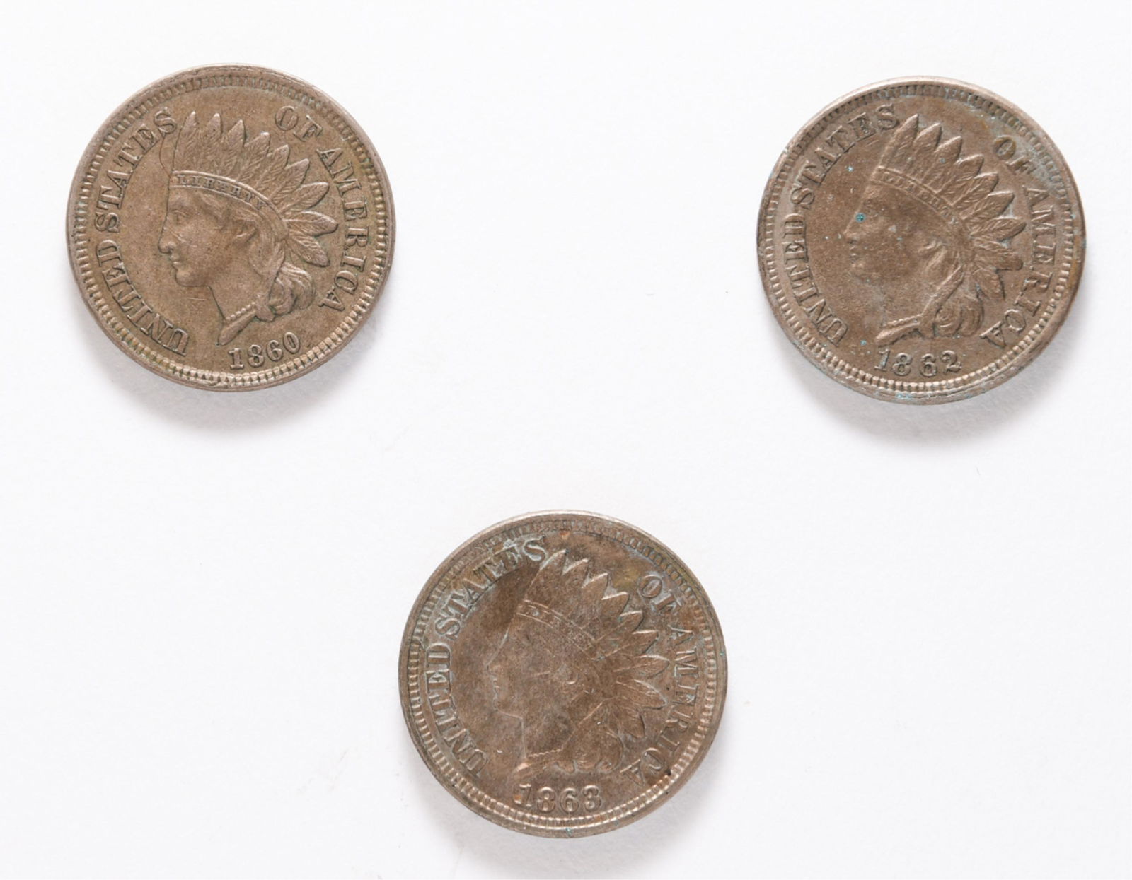 (3) 1860, 1862, 1863 1C HIGH GRADE (1 of 2)