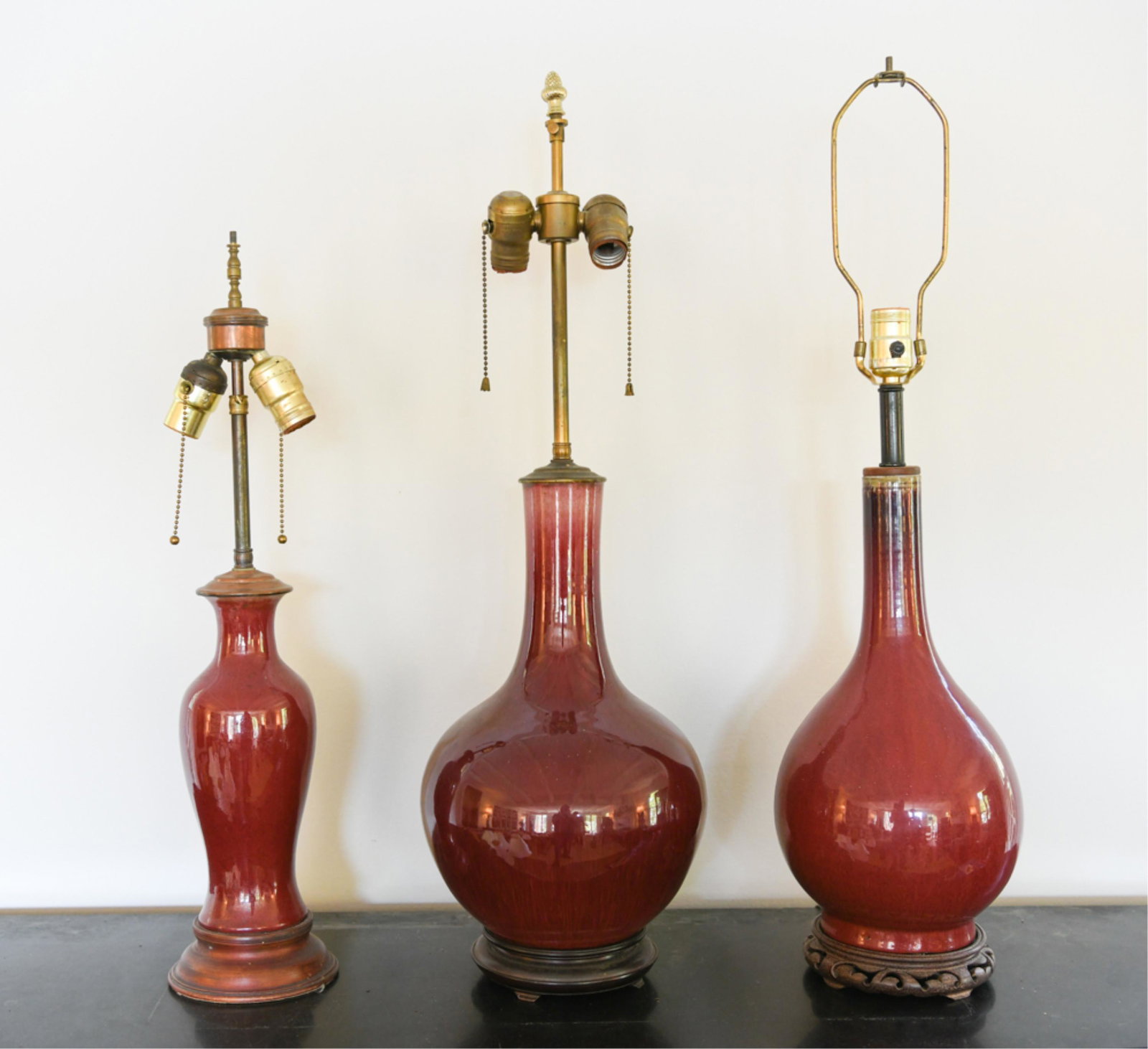 (3) CHINESE SANG DE BOEUF GLAZED PORCELAIN LAMPS (1 of 16)