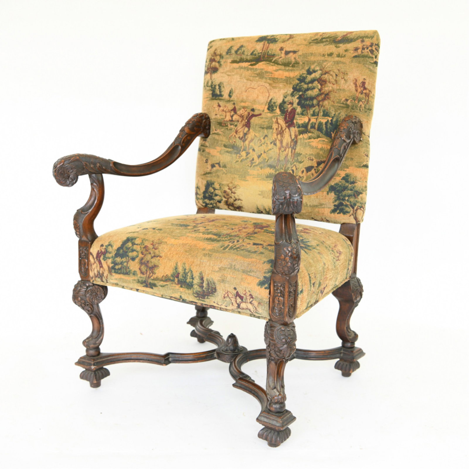 VINTAGE CARVED THRONE ARM CHAIR (1 of 13)
