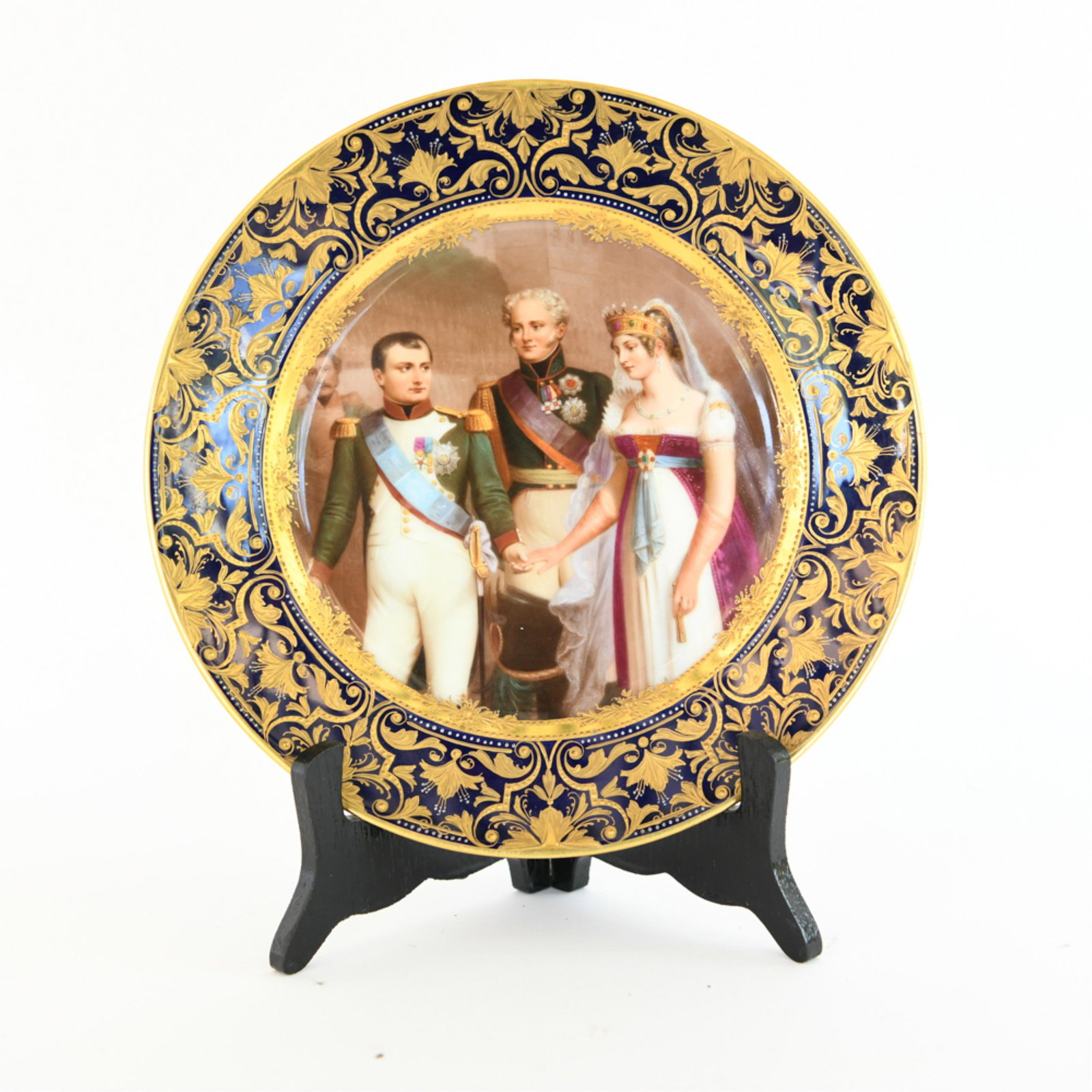 ANTIQUE DRESDEN HAND PAINTED NAPOLEON PLATE (1 of 8)