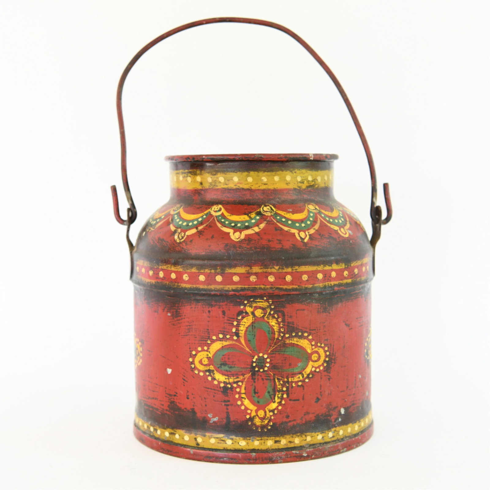 VINTAGE PETER OMPIR SIGNED PAINTED MILK BUCKET (1 of 11)