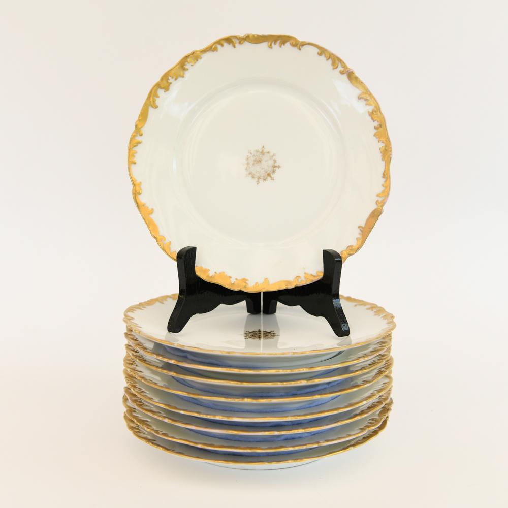 (9) LIMOGES GOLD DECORATED PORCLEAIN PLATES (1 of 7)