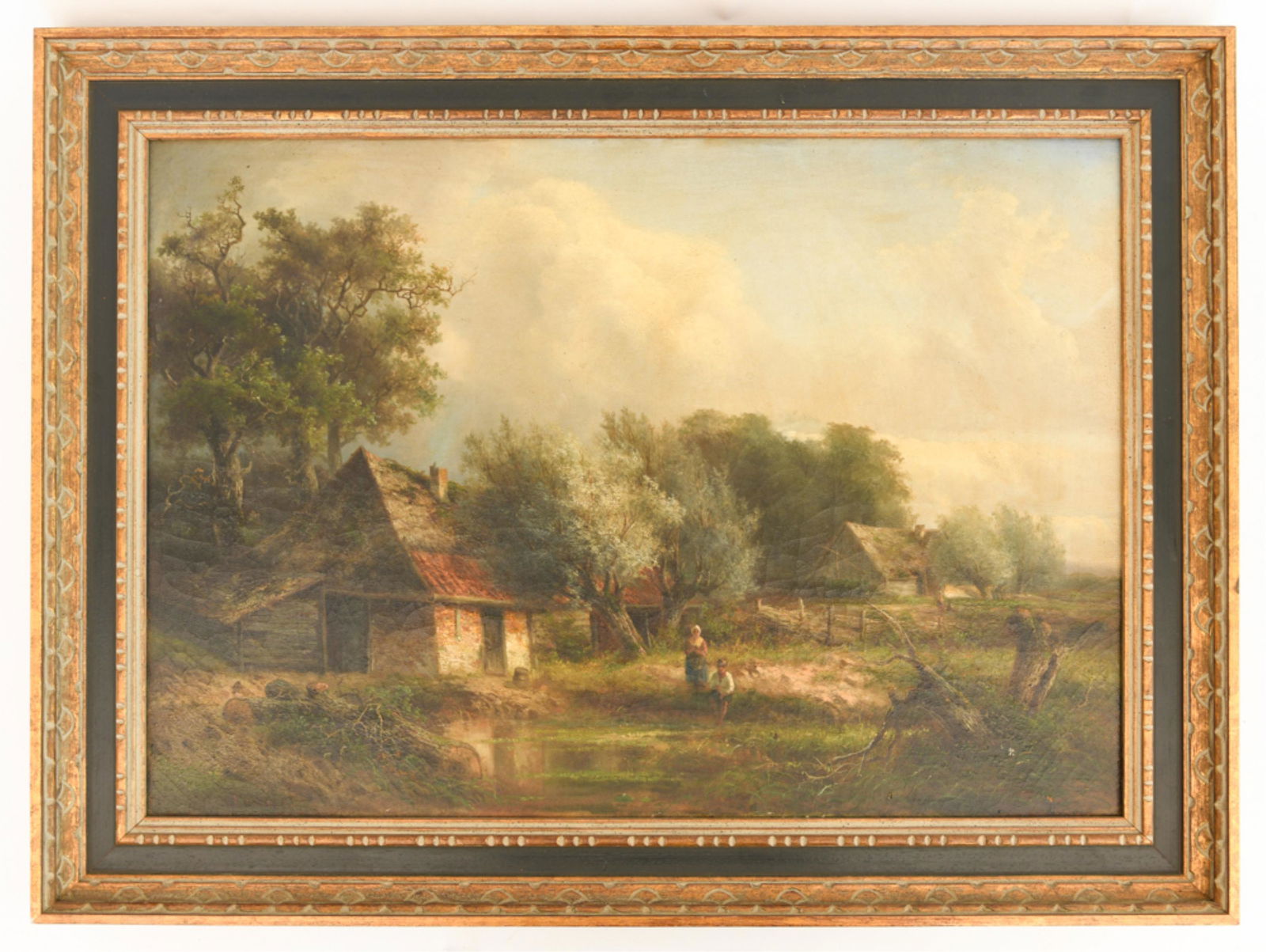 19TH C. O/C SIGNED, DATED 1857 (1 of 12)