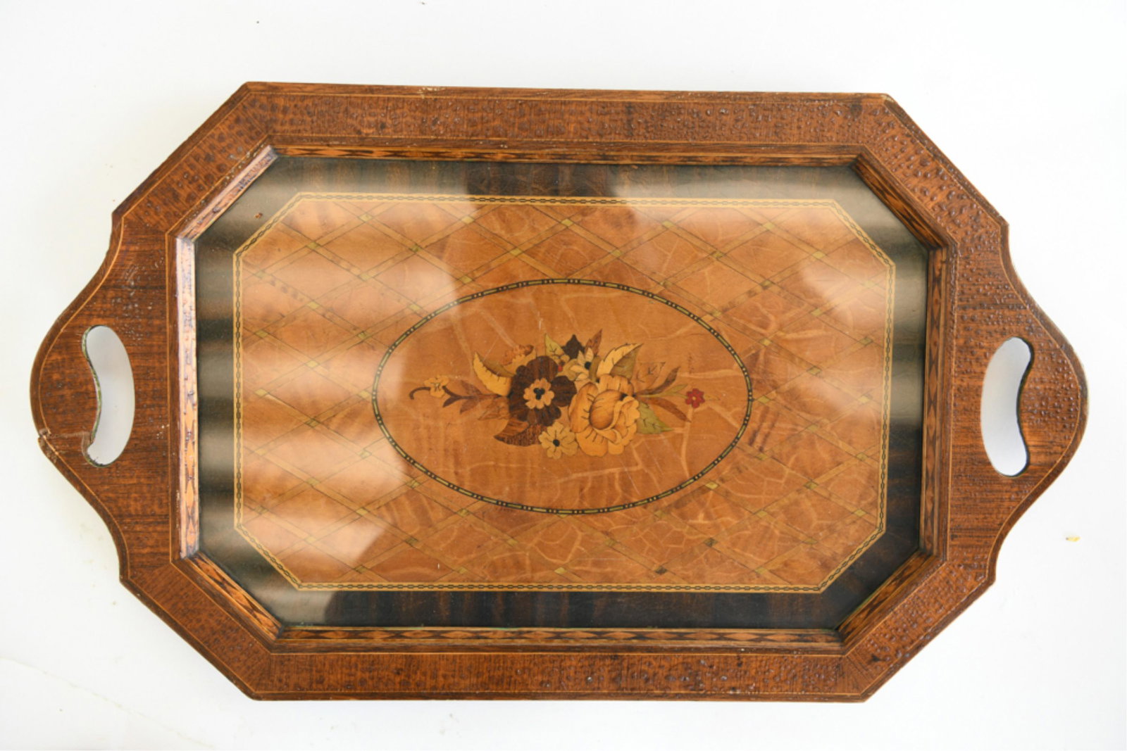 C. 1920 INLAID SERVING TRAY (1 of 9)