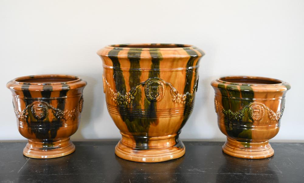 (3) CONTEMPORARY FRENCH ANDUZE PLANTERS (1 of 9)