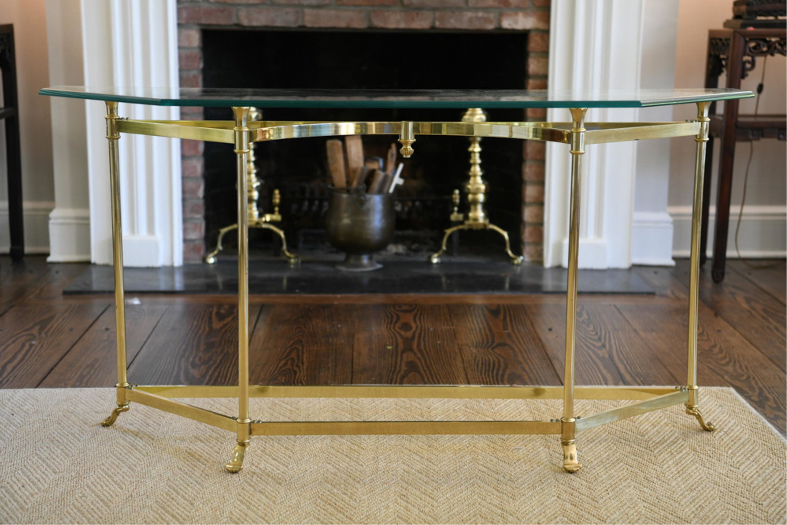 VINTAGE BRASS CONSOLE TABLE (1 of 8)