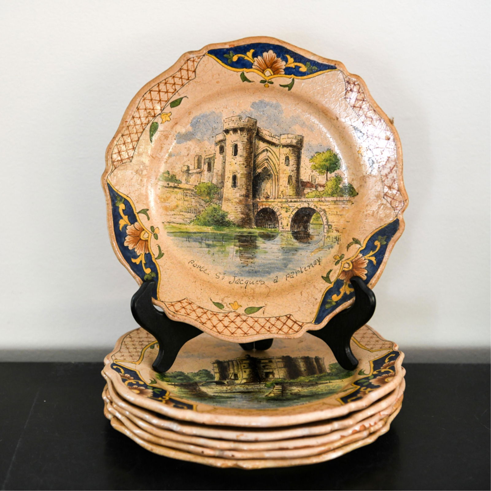 RARE 18TH C. FRENCH FAIENCE ARCHITECTUAL PLATES (1 of 14)