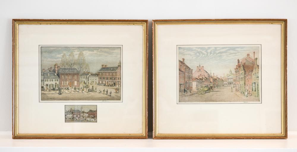 (2) KARL DEHMANN (1886-1974) OLD N.Y. AQUATINTS (1 of 13)
