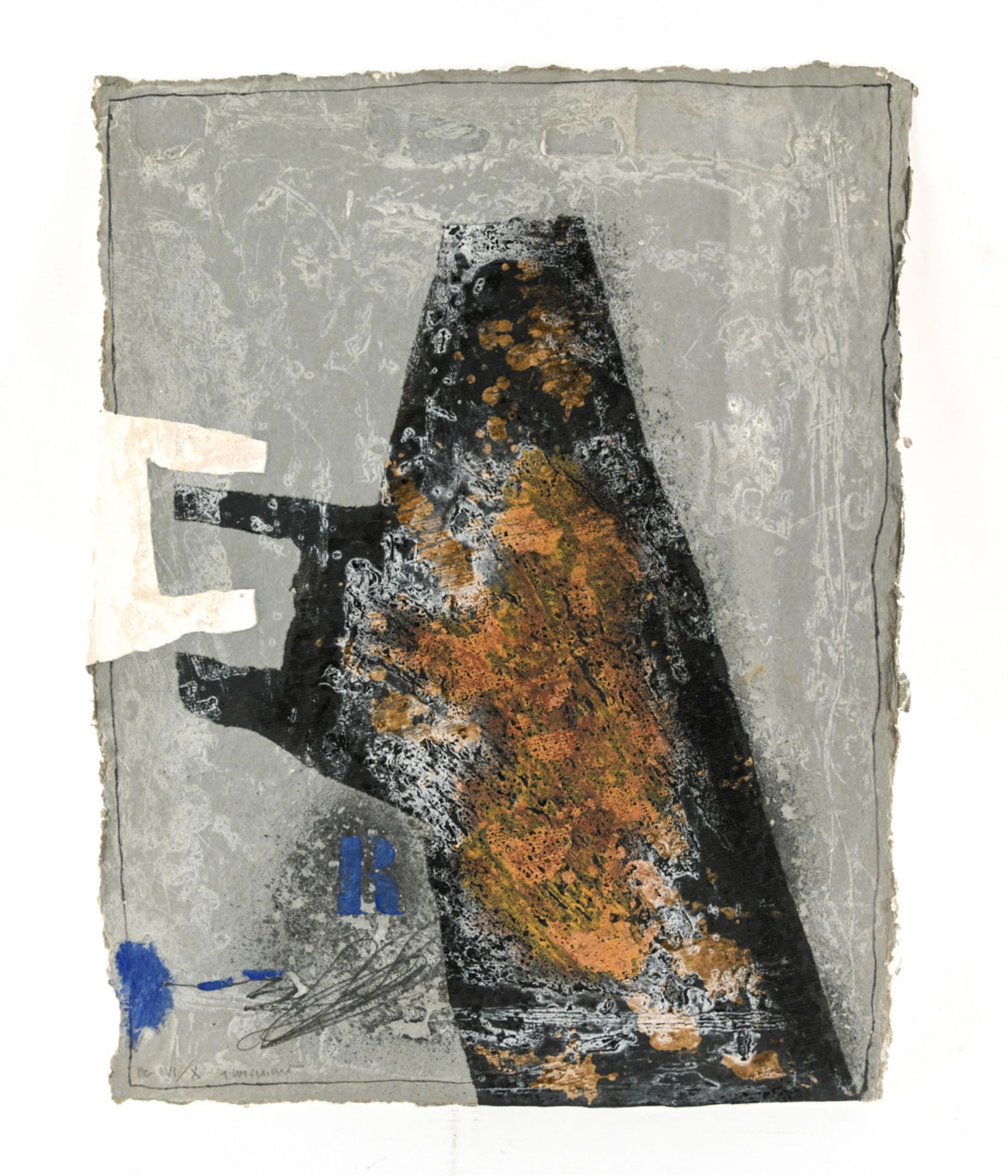 JAMES COIGNARD, (1925-2008) CARBORUNDUM ETCHING: Editioned and signed in pencil lower left, 6/10. Dimensions: (Unframed) H 25.5" x W 20.5" Condition: One scratch and a small nick on right side.