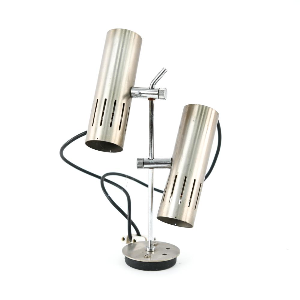 ATTR. ALAIN RICHARD SCONCE OR TABLE LAMP: Dimensions: H 12" x W 6.5" x D 4.5" Condition: Needs to be rewired. Finish wear consistent with handling.