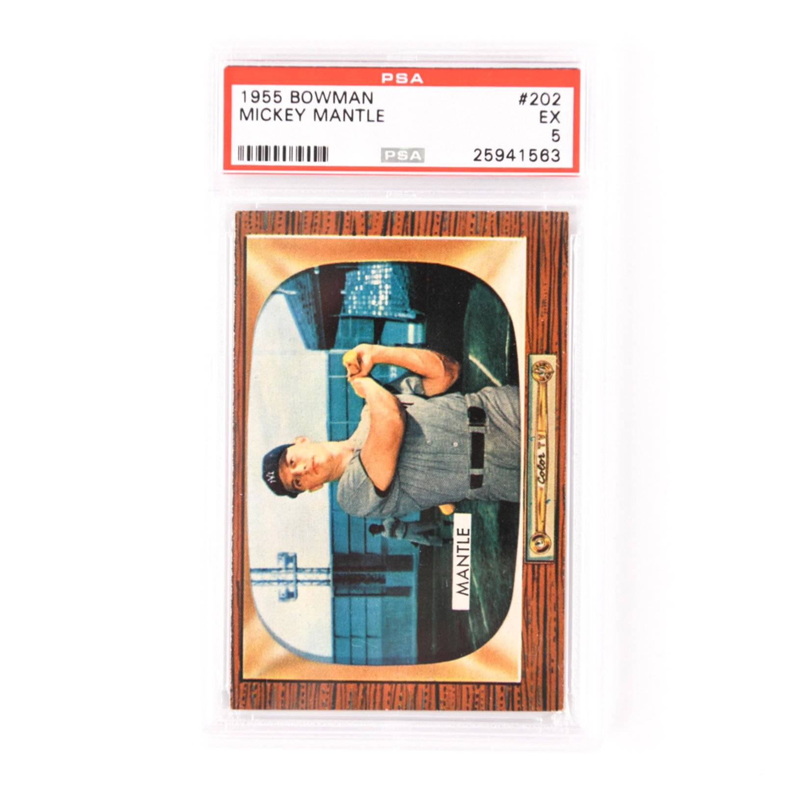 1955 BOWMAN #202 MICKEY MANTLE CARD (1 of 2)