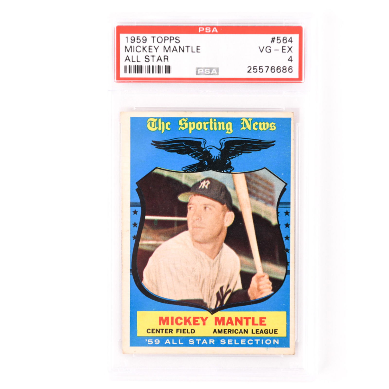 1959 TOPPS #564 MICKEY MANTLE ALL STAR CARD (1 of 2)
