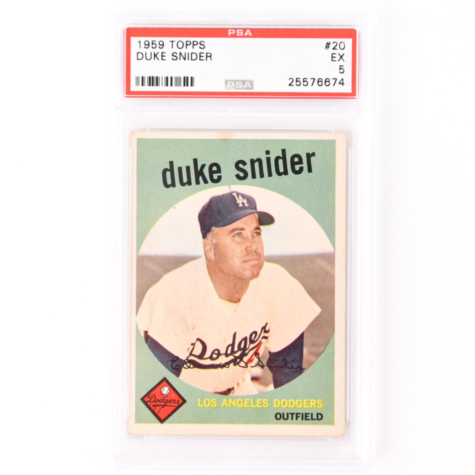 1959 TOPPS #20 DUKE SNIDER CARD (1 of 2)