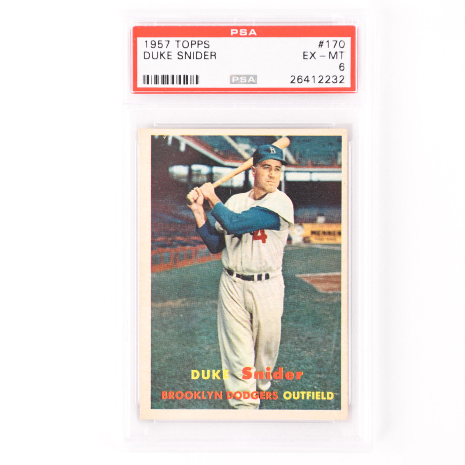 1957 TOPPS #170 DUKE SNIDER CARD (1 of 2)
